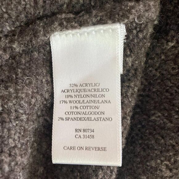 BCBGMAXAZRIA Brown Wool Button Shawl Collar Oversized Cardigan Women's XS/S Boho - Picture 4 of 6